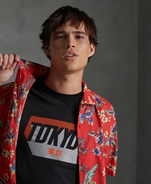 Superdry Hawaiian Box Férfi Rövid Ujjú Ing Piros | ESNUR7652